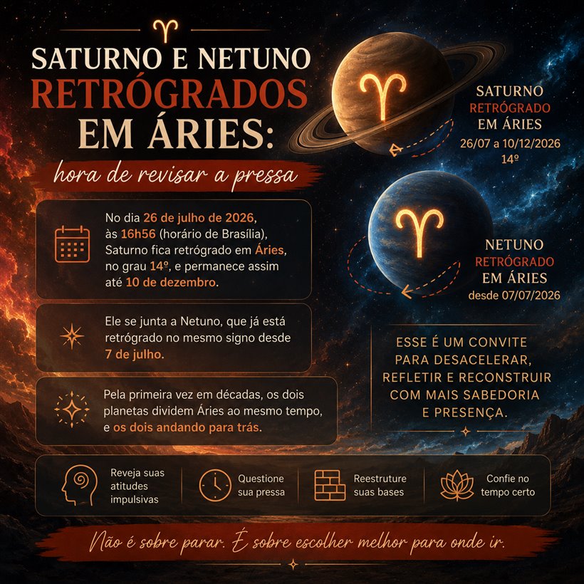 Saturno e Netuno retrógrados em Áries